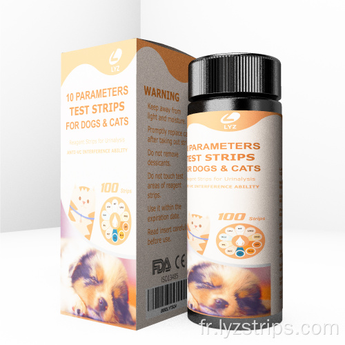 Bandelettes de test d&#39;urine vétérinaire pour animaux de compagnie pour chats et chiens